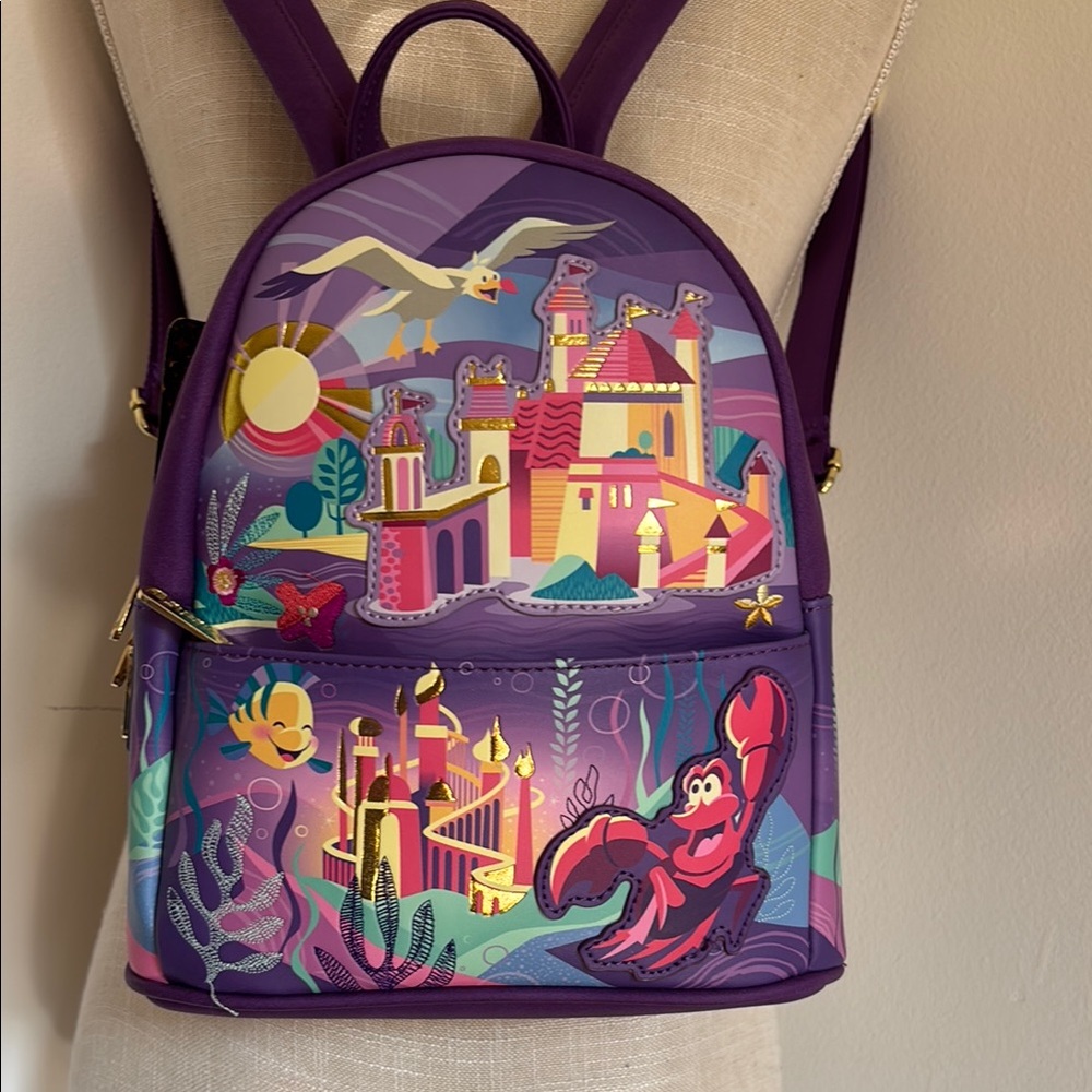 Disney Princess Purple Backpack with Gold Accents
